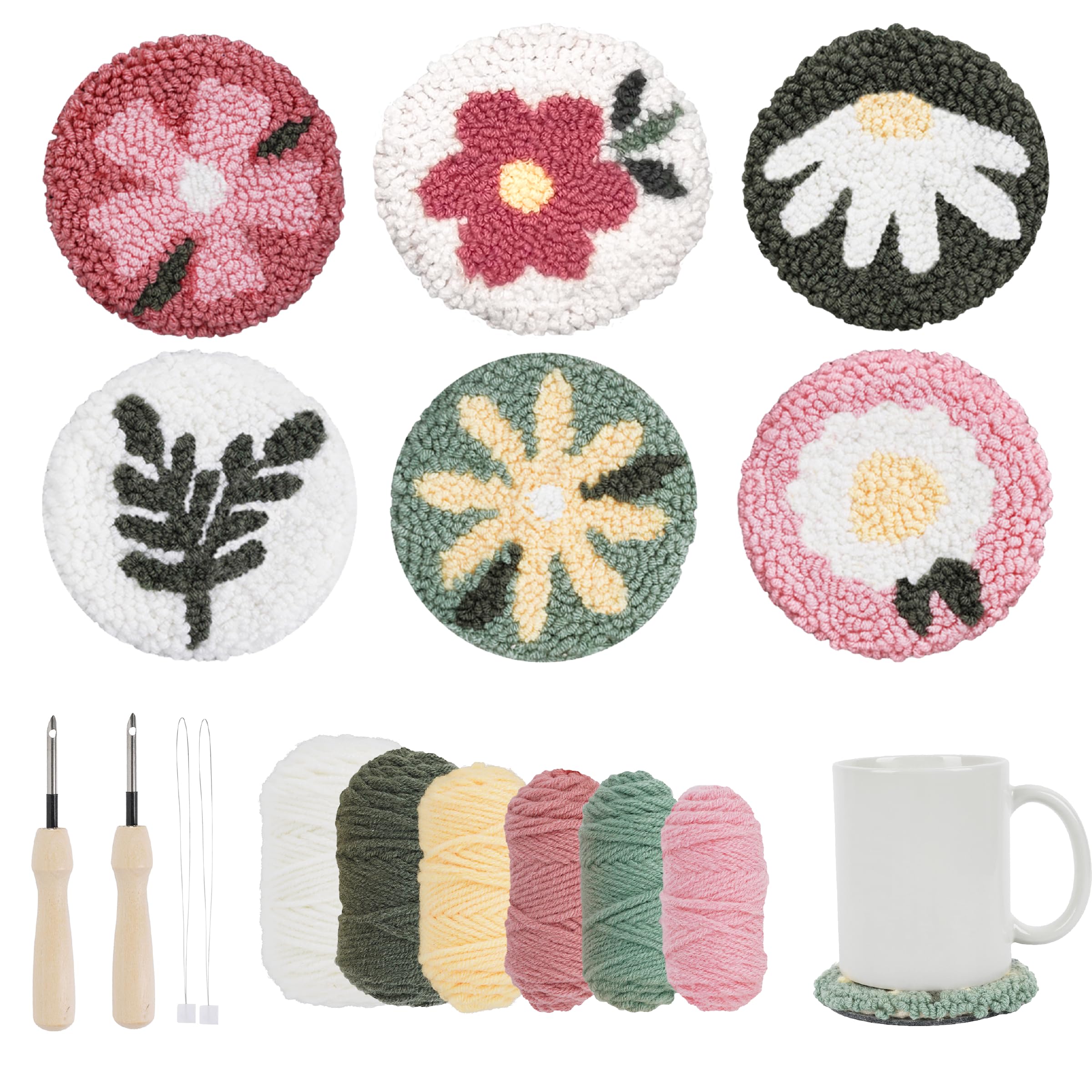 Amazon.com: Emri Lane Punch Needle Kit – 6 Floral Design Punch